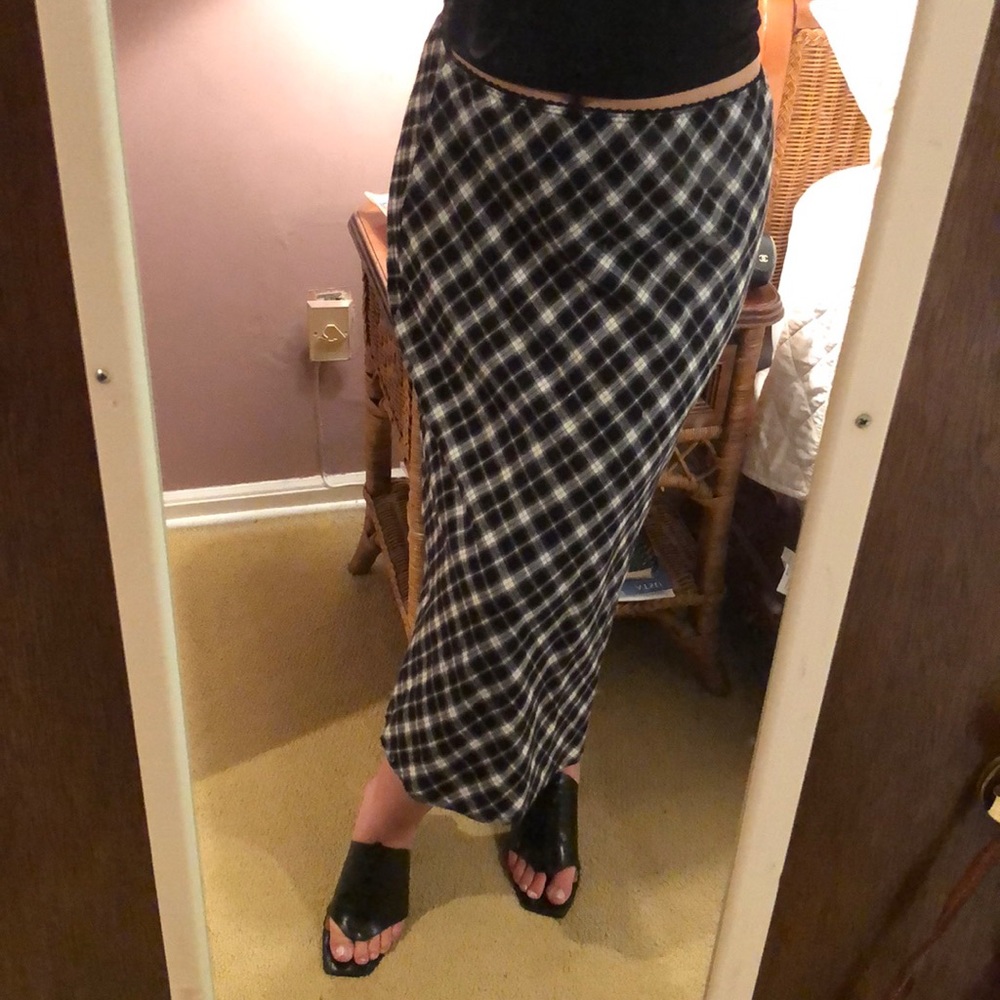 Only worn once. Plaid midi shirt